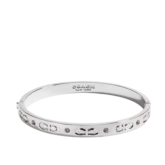 COACH HINGED BANGLE BRACELET ROSE GOLD, SILVER, GOLD/PINK, /BLACK, OR /MAUVE - Picture 3 of 6